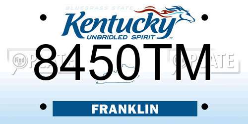 8450TM Kentucky License Plate
