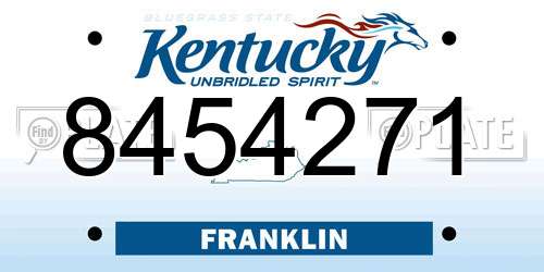 8454271 Kentucky License Plate