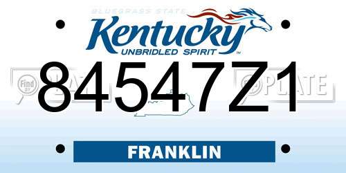 84547Z1 Kentucky License Plate