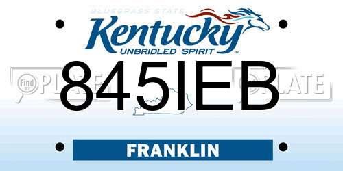 845IEB Kentucky License Plate