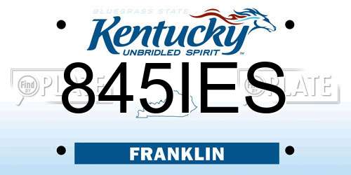 845IES Kentucky License Plate