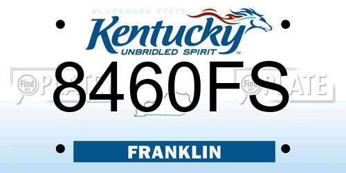 8460FS Kentucky License Plate