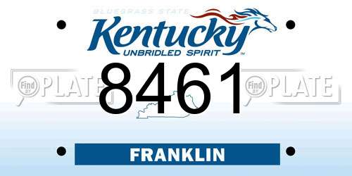 8461 Kentucky License Plate