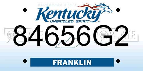 84656G2 Kentucky License Plate