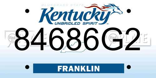 84686G2 Kentucky License Plate