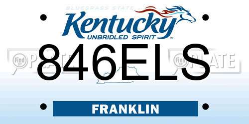 846ELS Kentucky License Plate