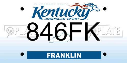 846FK Kentucky License Plate