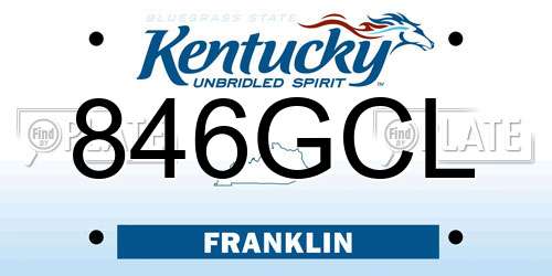 846GCL Kentucky License Plate