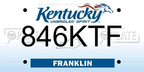 846KTF Kentucky License Plate