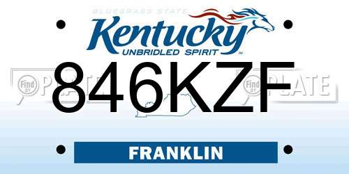 846KZF Kentucky License Plate