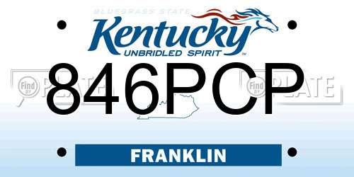 846PCP Kentucky License Plate