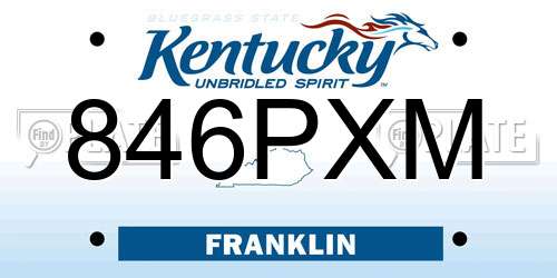 846PXM Kentucky License Plate