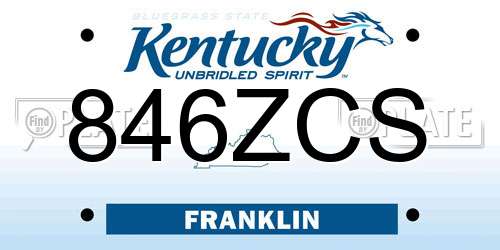 846ZCS Kentucky License Plate