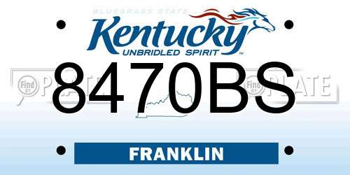 8470BS Kentucky License Plate