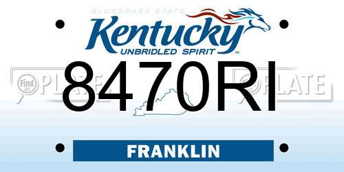 8470RI Kentucky License Plate