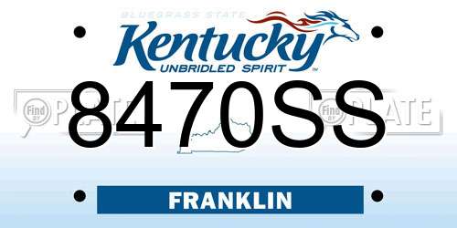 8470SS Kentucky License Plate