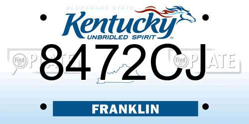 8472CJ Kentucky License Plate