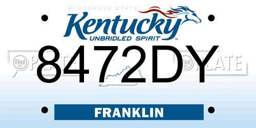 8472DY Kentucky License Plate