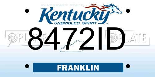 8472ID Kentucky License Plate