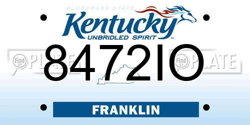 8472IO Kentucky License Plate
