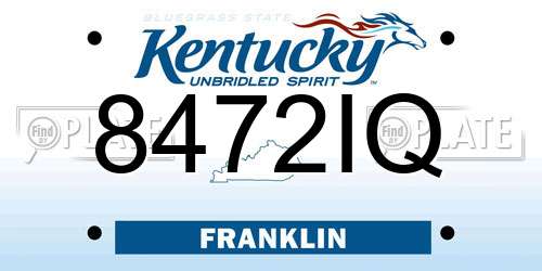 8472IQ Kentucky License Plate