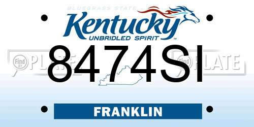 8474SI Kentucky License Plate