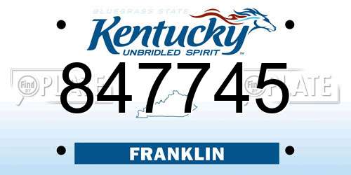 847745 Kentucky License Plate