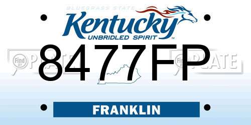 8477FP Kentucky License Plate