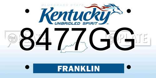 8477GG Kentucky License Plate