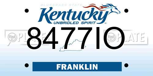 8477IO Kentucky License Plate