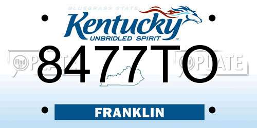 8477TO Kentucky License Plate