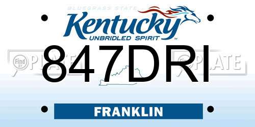 847DRI Kentucky License Plate