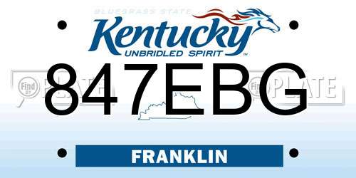 847EBG Kentucky License Plate