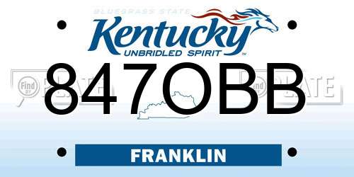 847OBB Kentucky License Plate