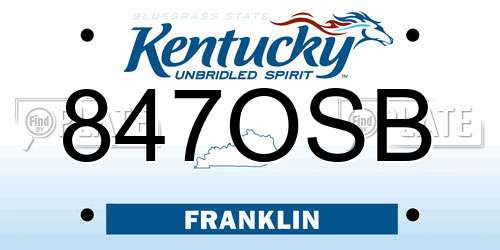 847OSB Kentucky License Plate