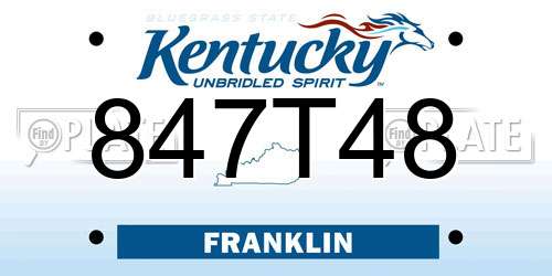 847T48 Kentucky License Plate