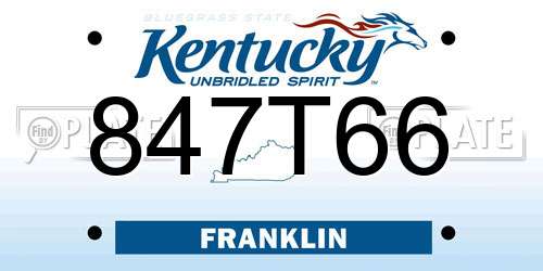 847T66 Kentucky License Plate