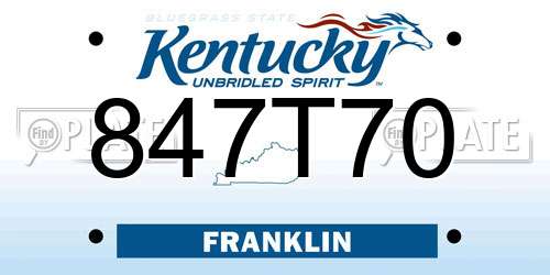 847T70 Kentucky License Plate