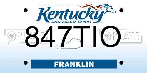 847TIO Kentucky License Plate