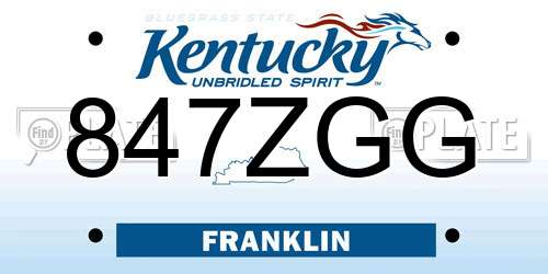 847ZGG Kentucky License Plate
