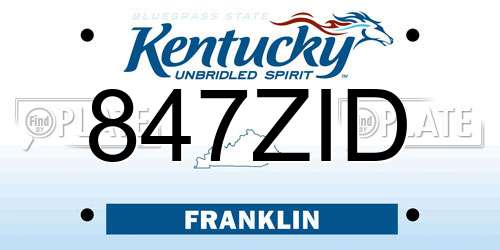 847ZID Kentucky License Plate