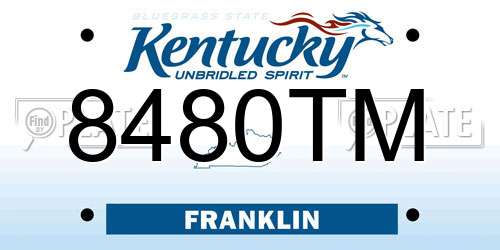 8480TM Kentucky License Plate