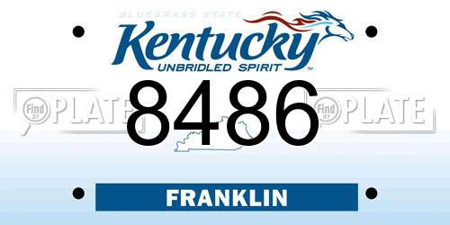 8486 Kentucky License Plate