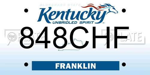 848CHF Kentucky License Plate