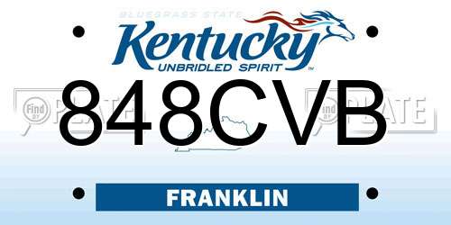 848CVB Kentucky License Plate