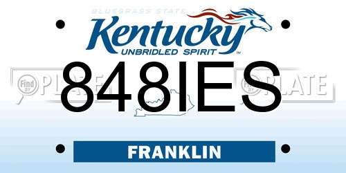 848IES Kentucky License Plate