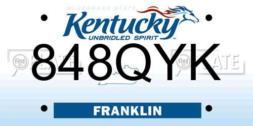 848QYK Kentucky License Plate