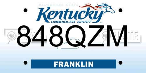 848QZM Kentucky License Plate