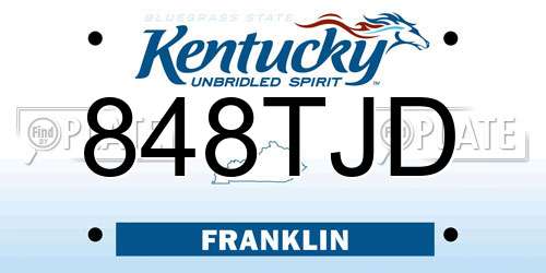 848TJD Kentucky License Plate