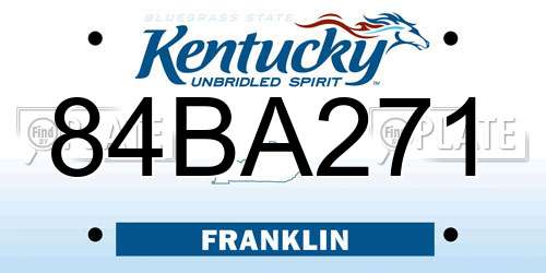 84BA271 Kentucky License Plate